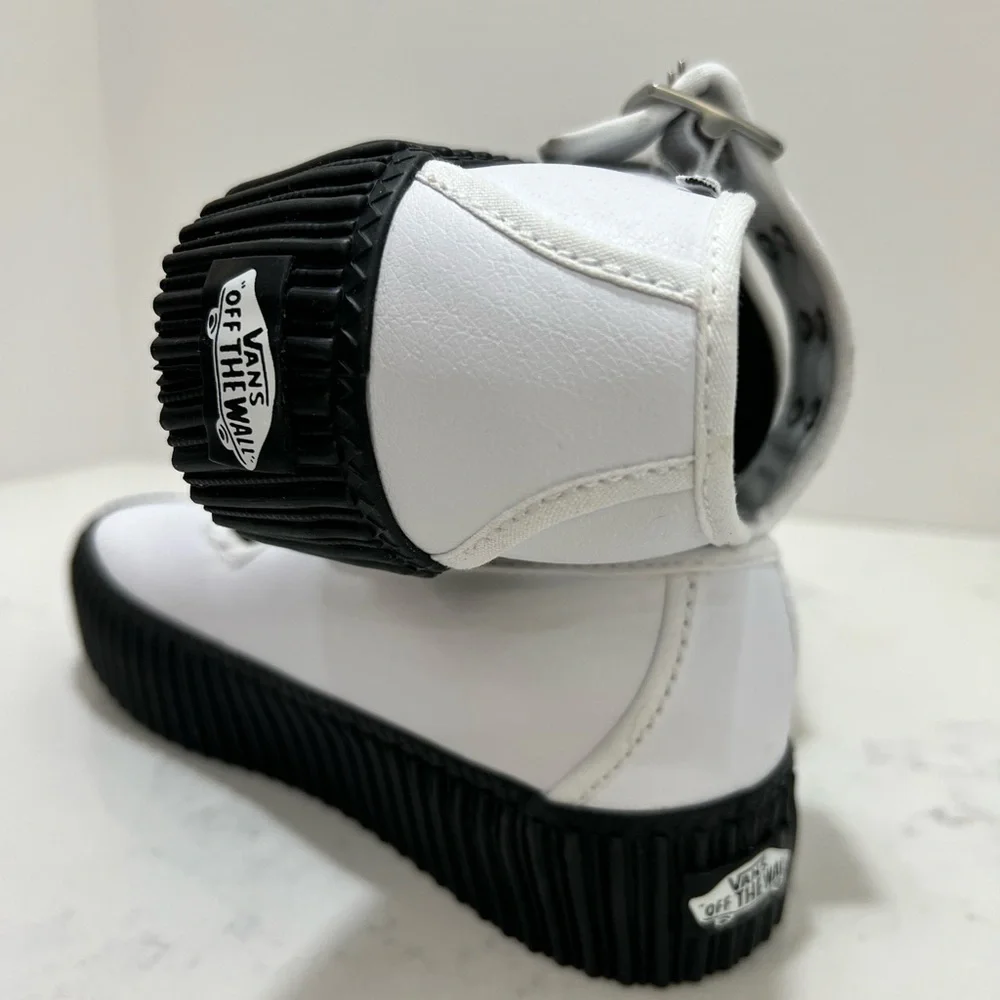 Vans White Dress Shoes with Black Trim - Picture 4 of 15